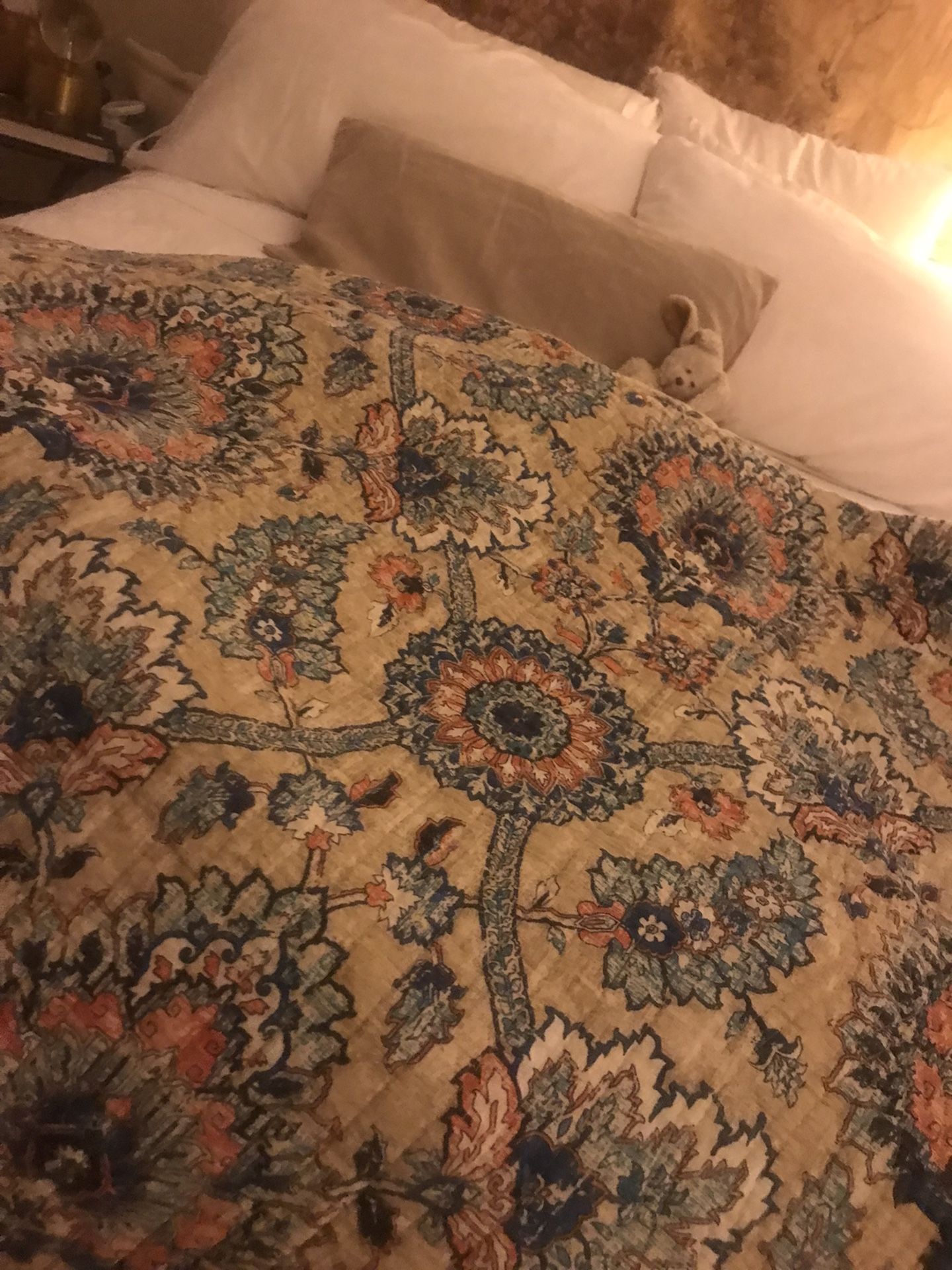 French Provential Quilted Coverlet/throw