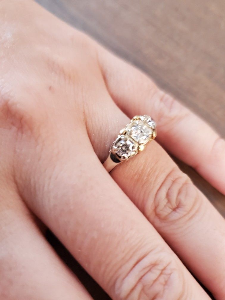 Vintage Two-toned Diamond Wedding Ring