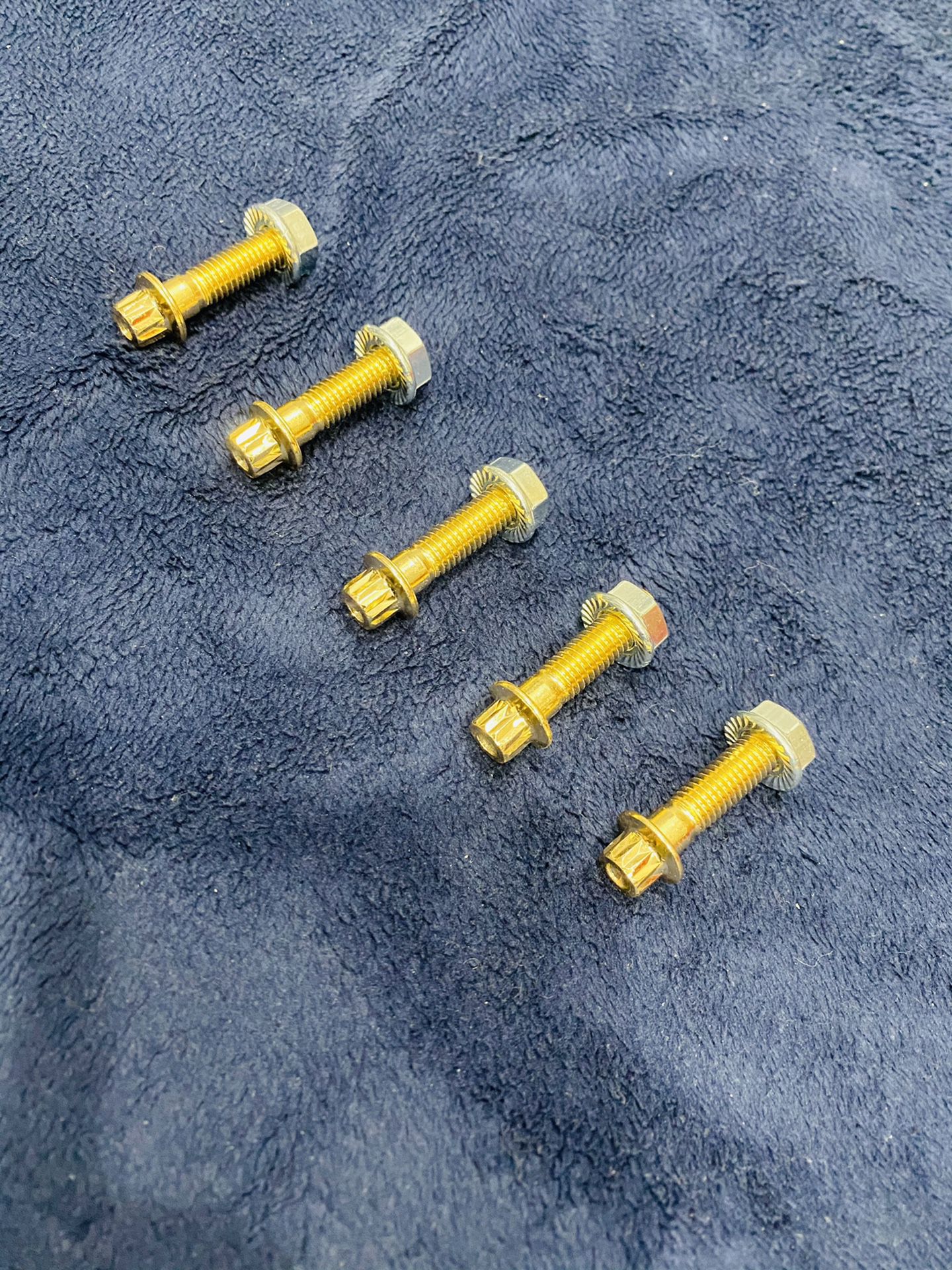 (40) 3 piece rim bolts 12point 8mx1.25 32mm gold black or chrome includes the nuts