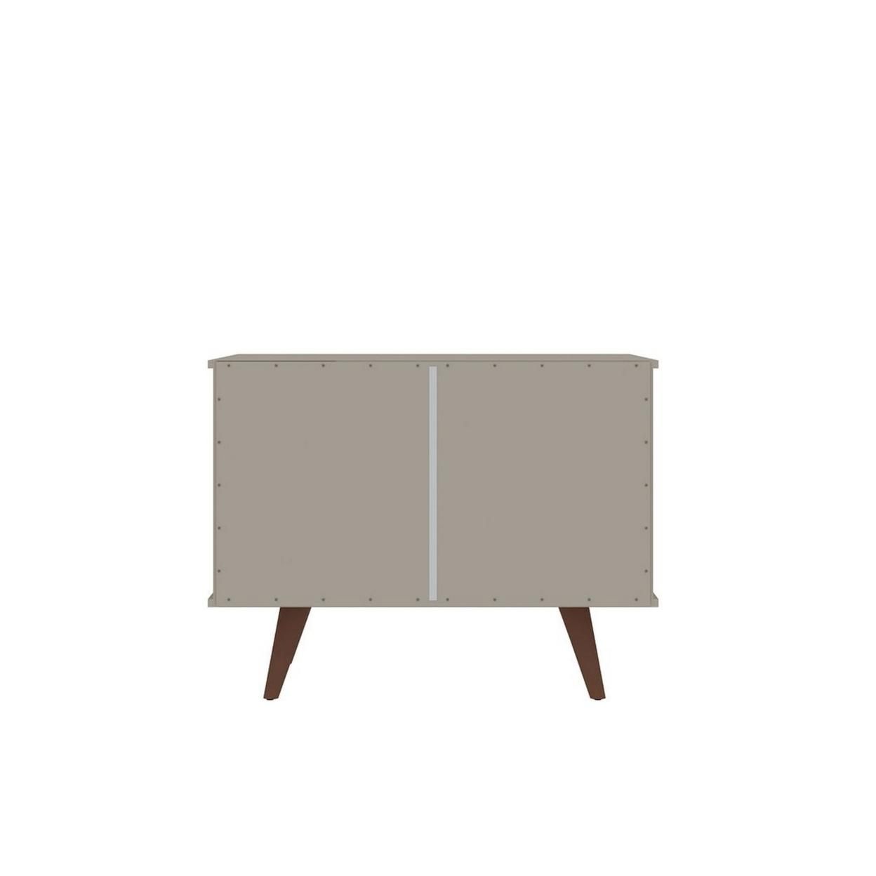 Hampton 33.07 Accent Cabinet with 2 Shelves Solid Wood Legs in Off White