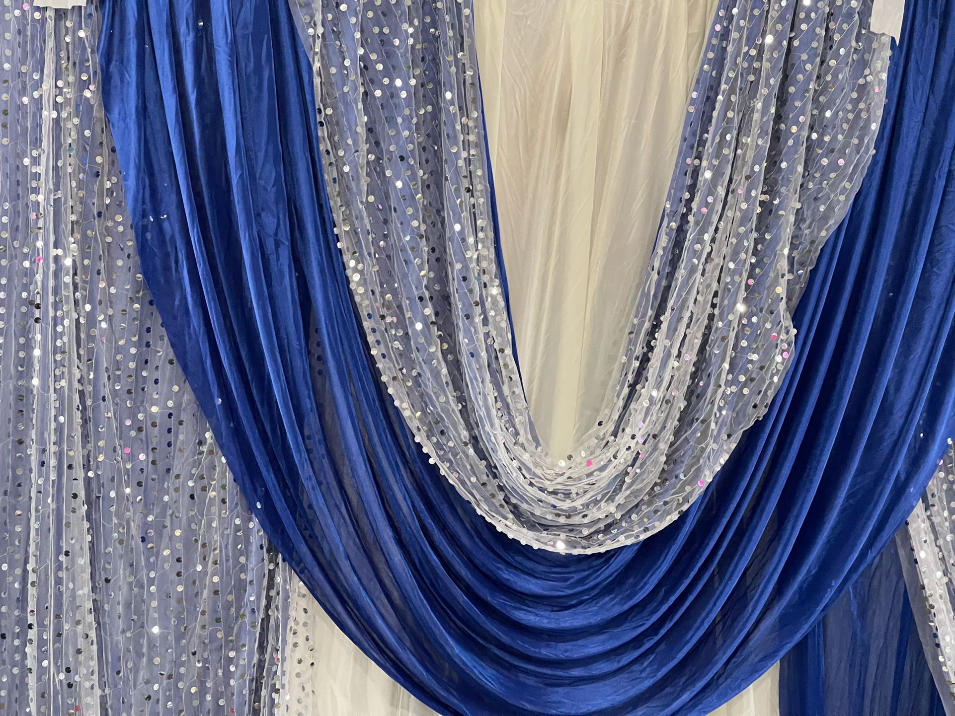 Party Decoration Curtains(OFF WHITE/BLUE)