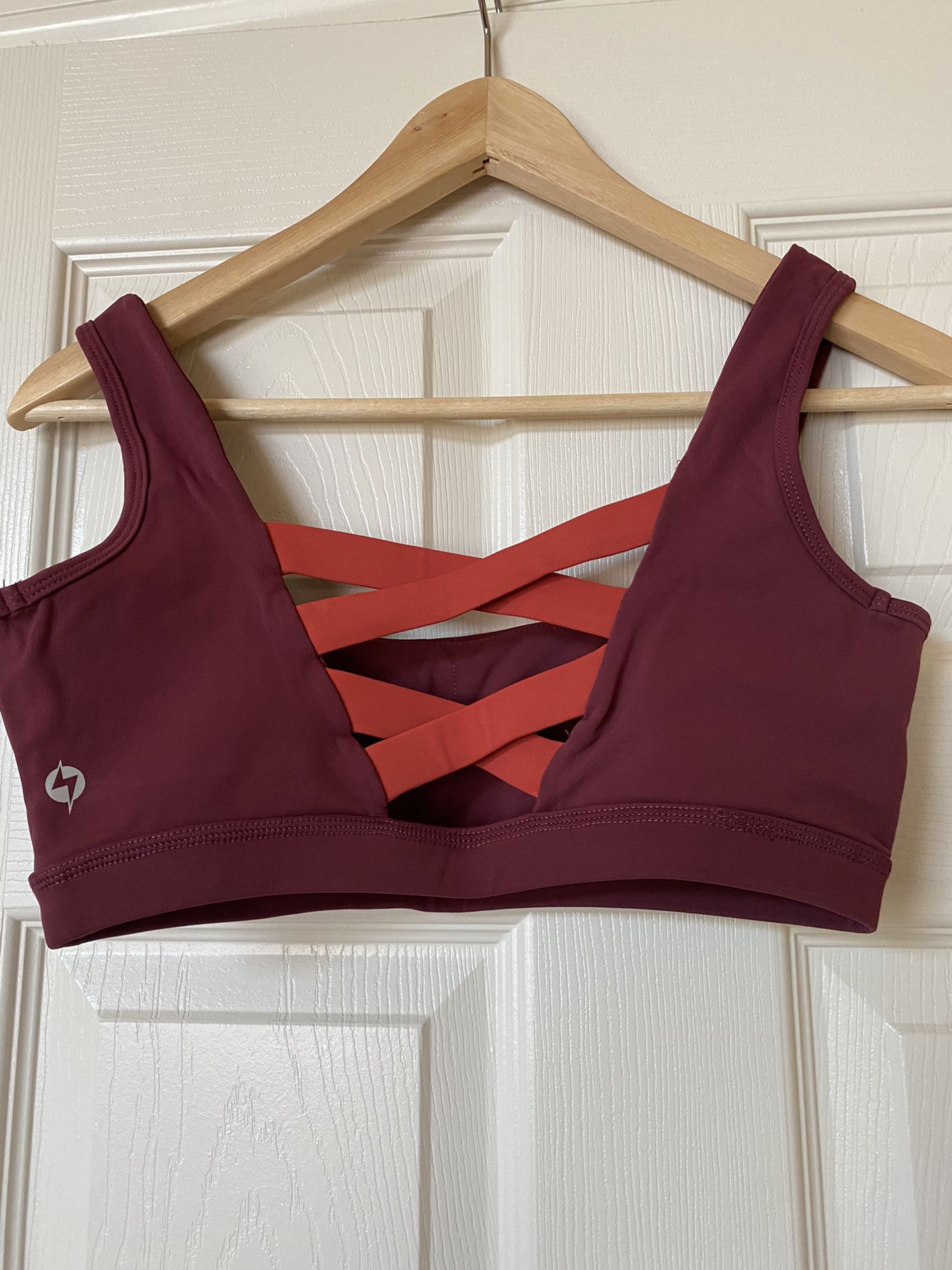 POPFLEX corset sports bra, crimson color size small