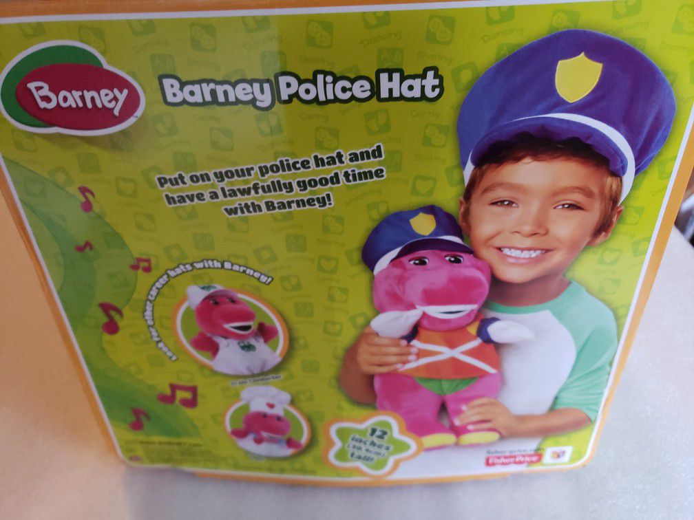 Barney Police With Hat Plush Set