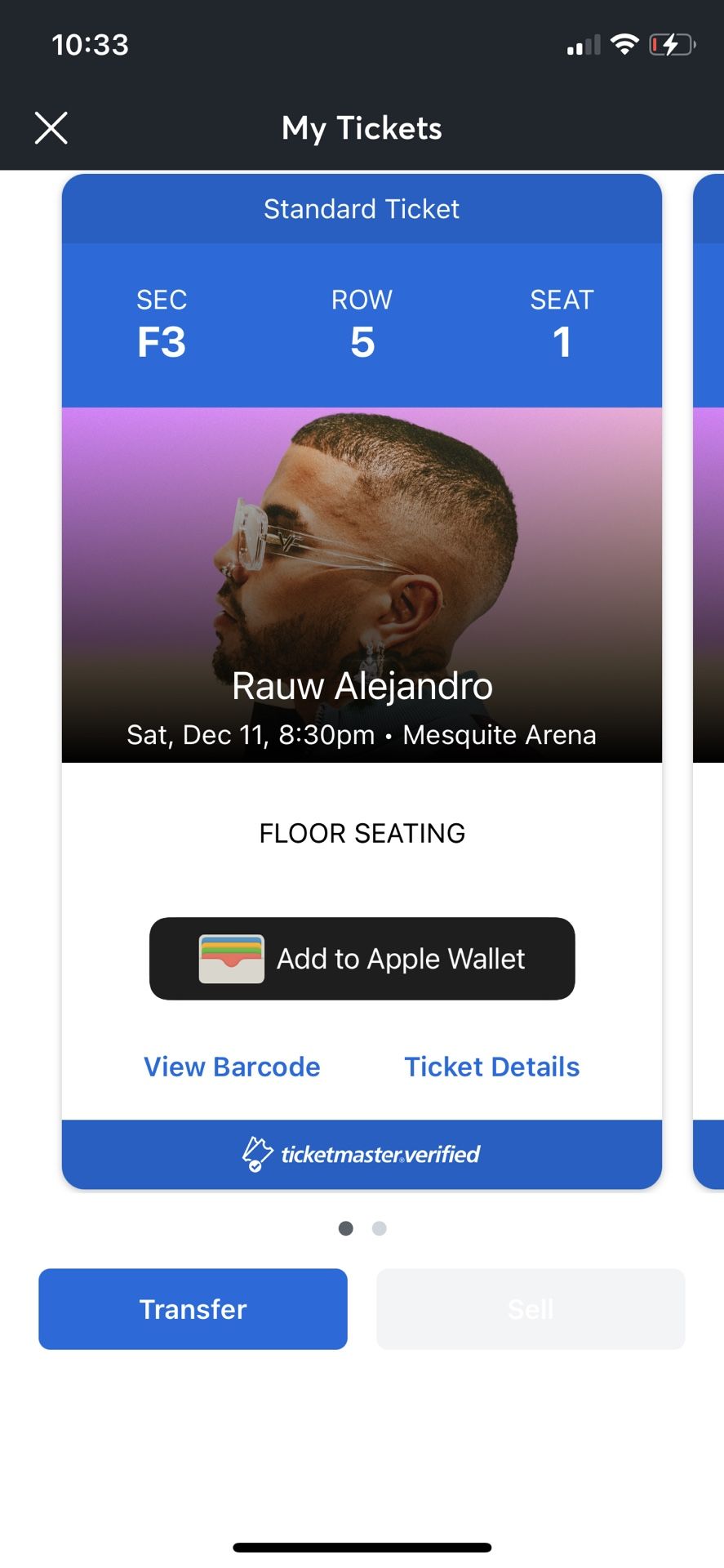 2 RAUW ALEJANDRO - side to side Floor Tickets!