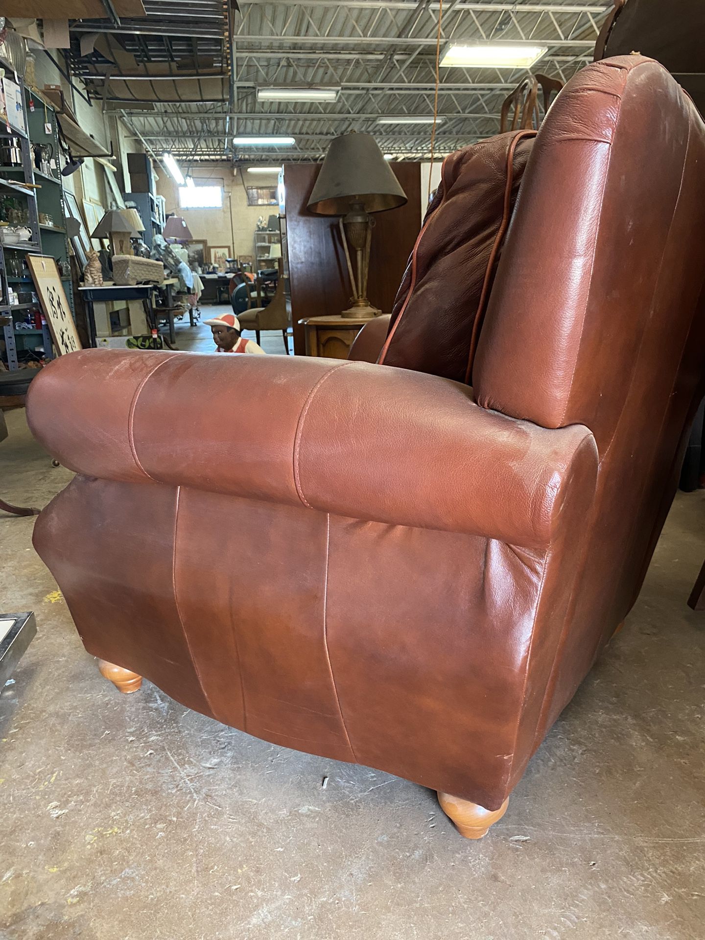 Large Red/brown Leather Recliner 