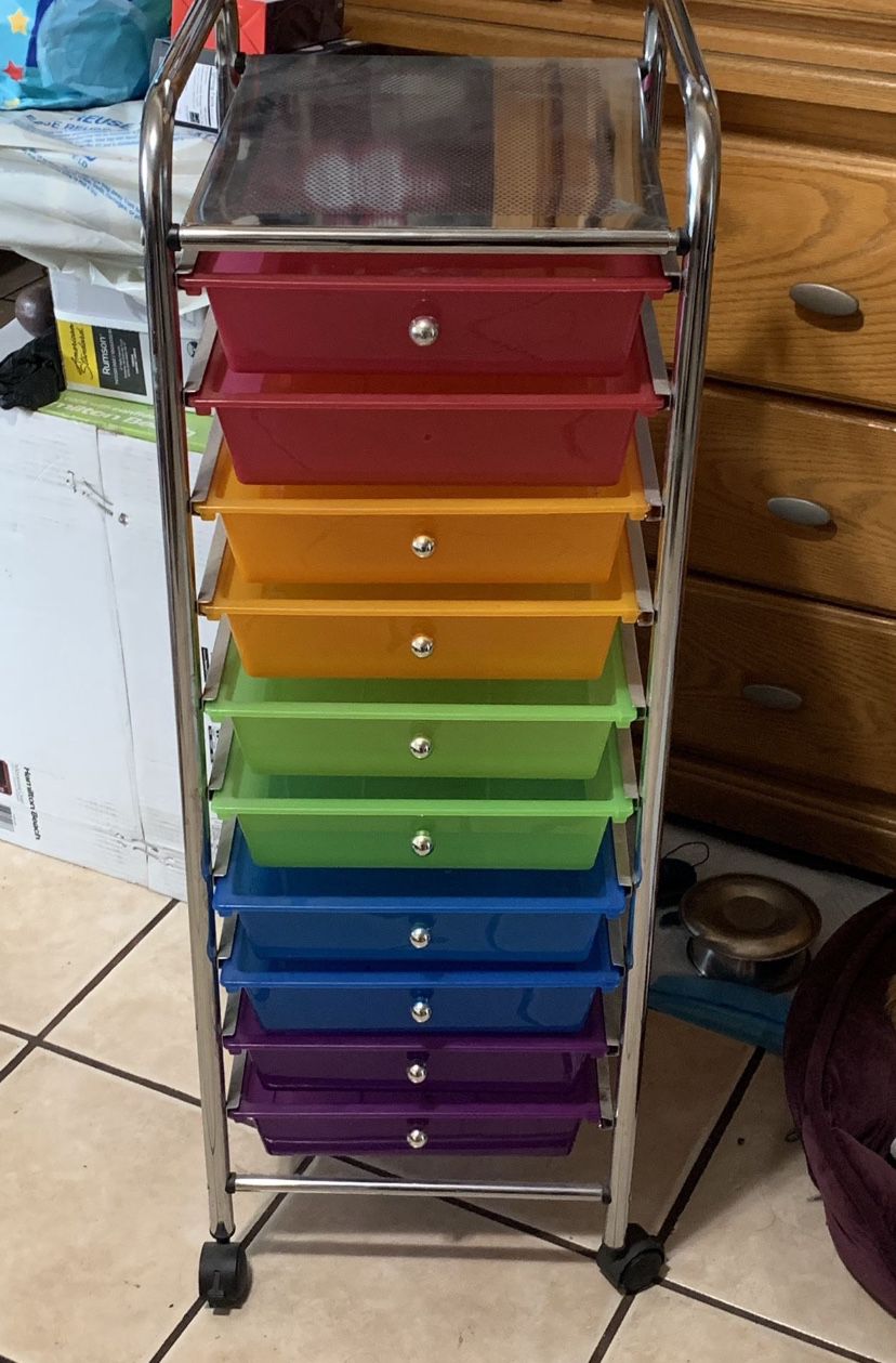 10 Drawer Rainbow Plastic Storage