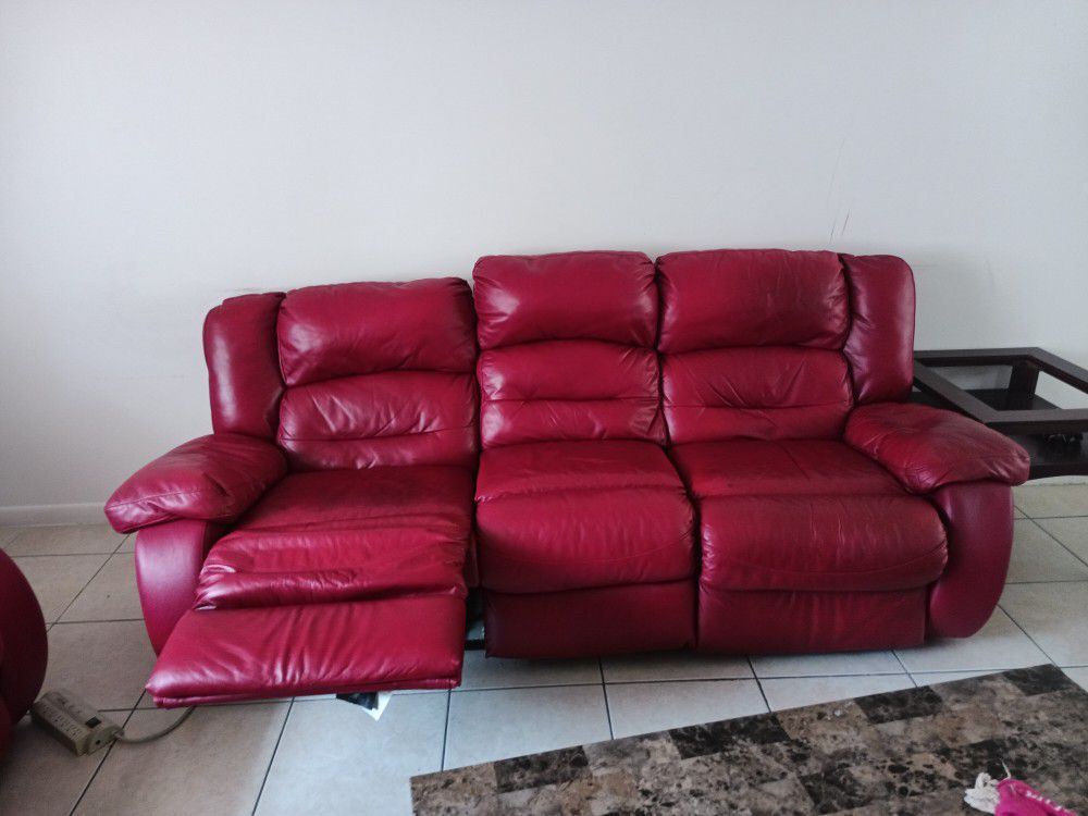 This Weekend Only $ 350 Red Leather Couches 