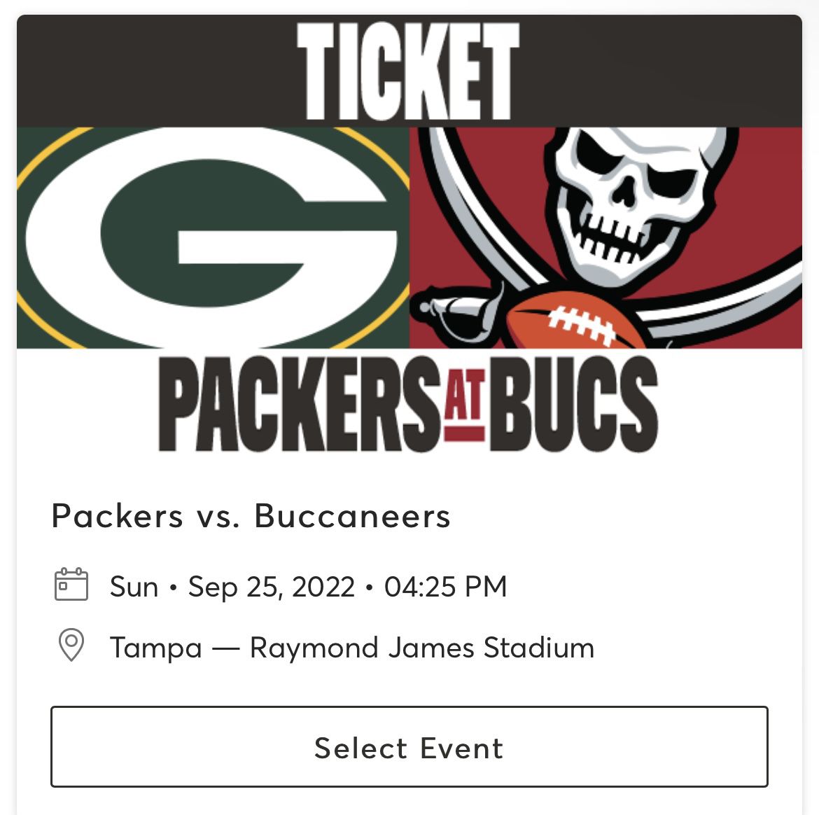 Green Bay Vs Tampa Bay Tickets