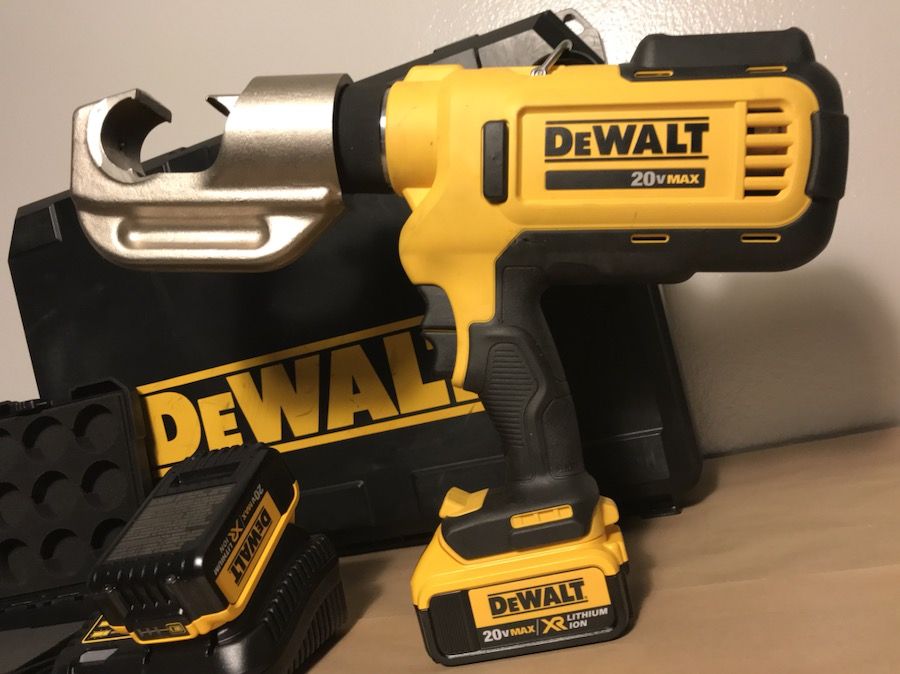 DEWALT DCE300M2 20V MAX* DIED ELECTRICAL CABLE CRIMPING TOOL KIT for