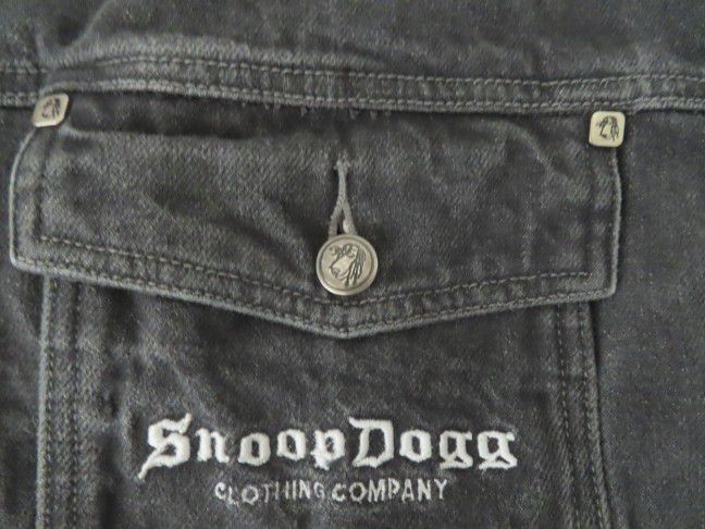 SNOOP DOGG Clothing Co Jacket Denim Jean 2XL Super Rare 90s Hip Hop SDC