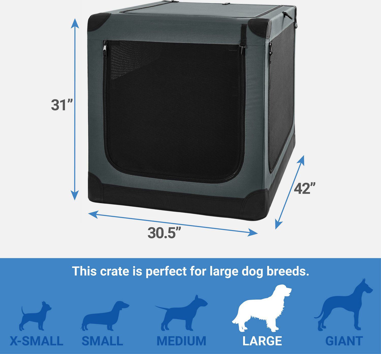 Large Dog Collapsible Travel Dog Crate 