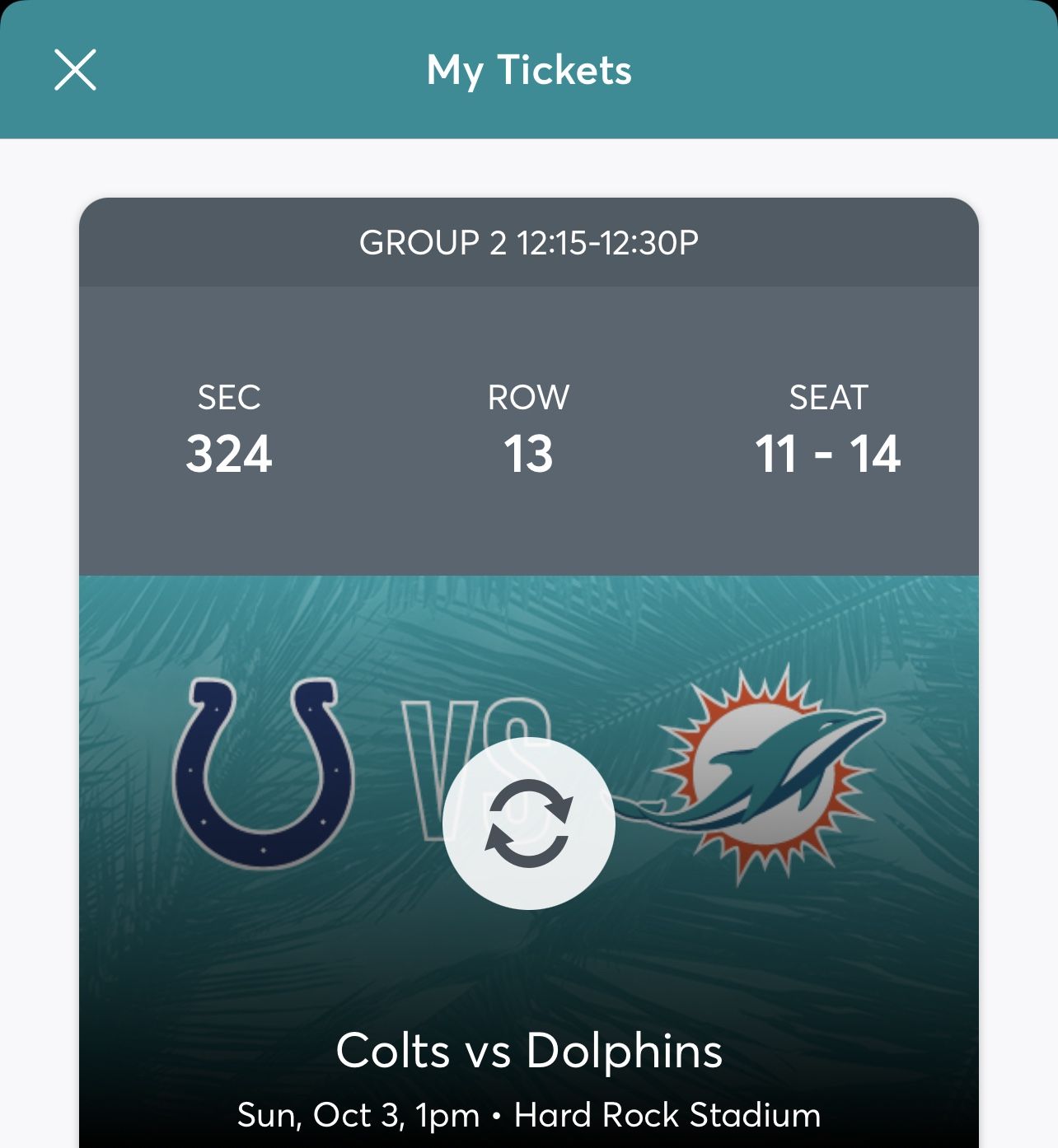 Miami Dolphins 4 Tickets $40each With Free Parking