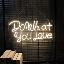 Neon Sign Do What You Love LED Flex Transparent Acrylic Letter Board Light Sign 3D Personalized Neon Signs Christmas for Wall Decor Room Decor or Neon Thumbnail
