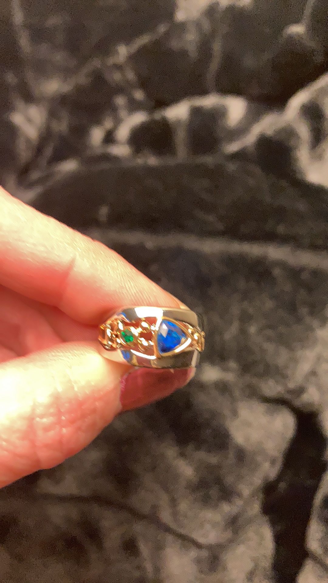 Ring Size 6 With Blue And Green Stone