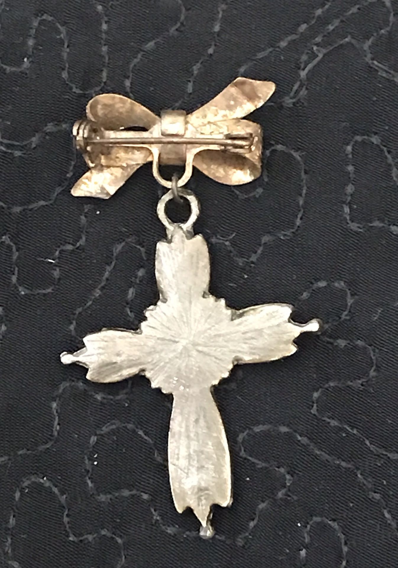 Mourning Cross Brooch Lapel Pin