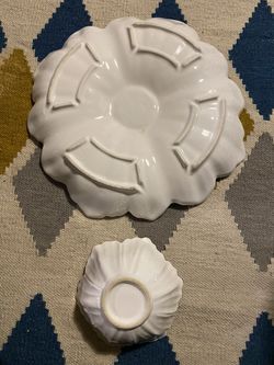 White Ceramic Flower Bowl Thumbnail