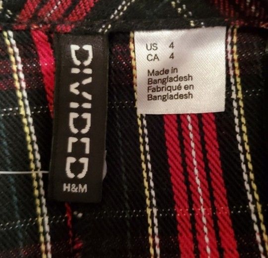 H&M Red Plaid Skirt