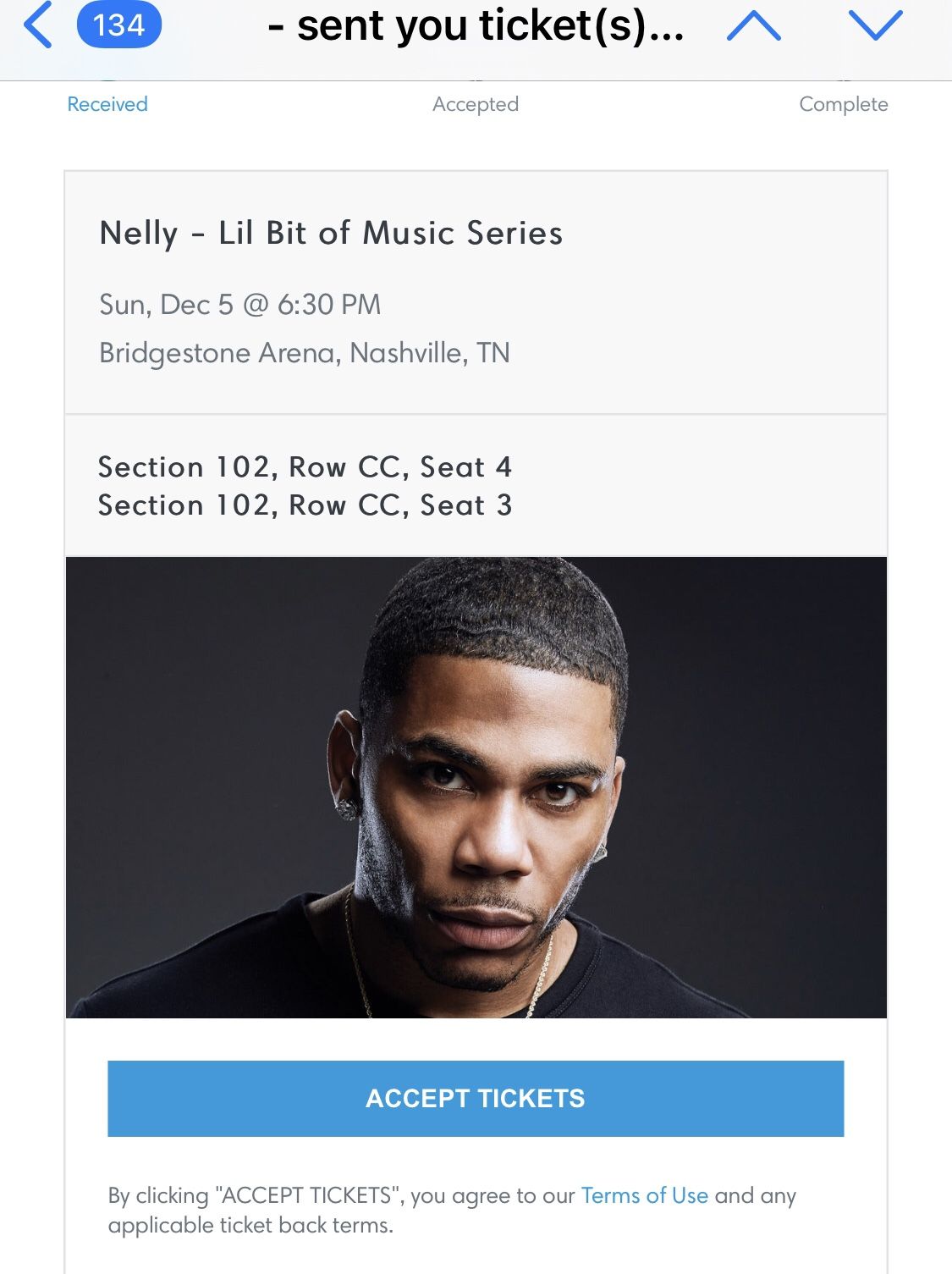 Nelly Concert Tickets @ Bridgestone!