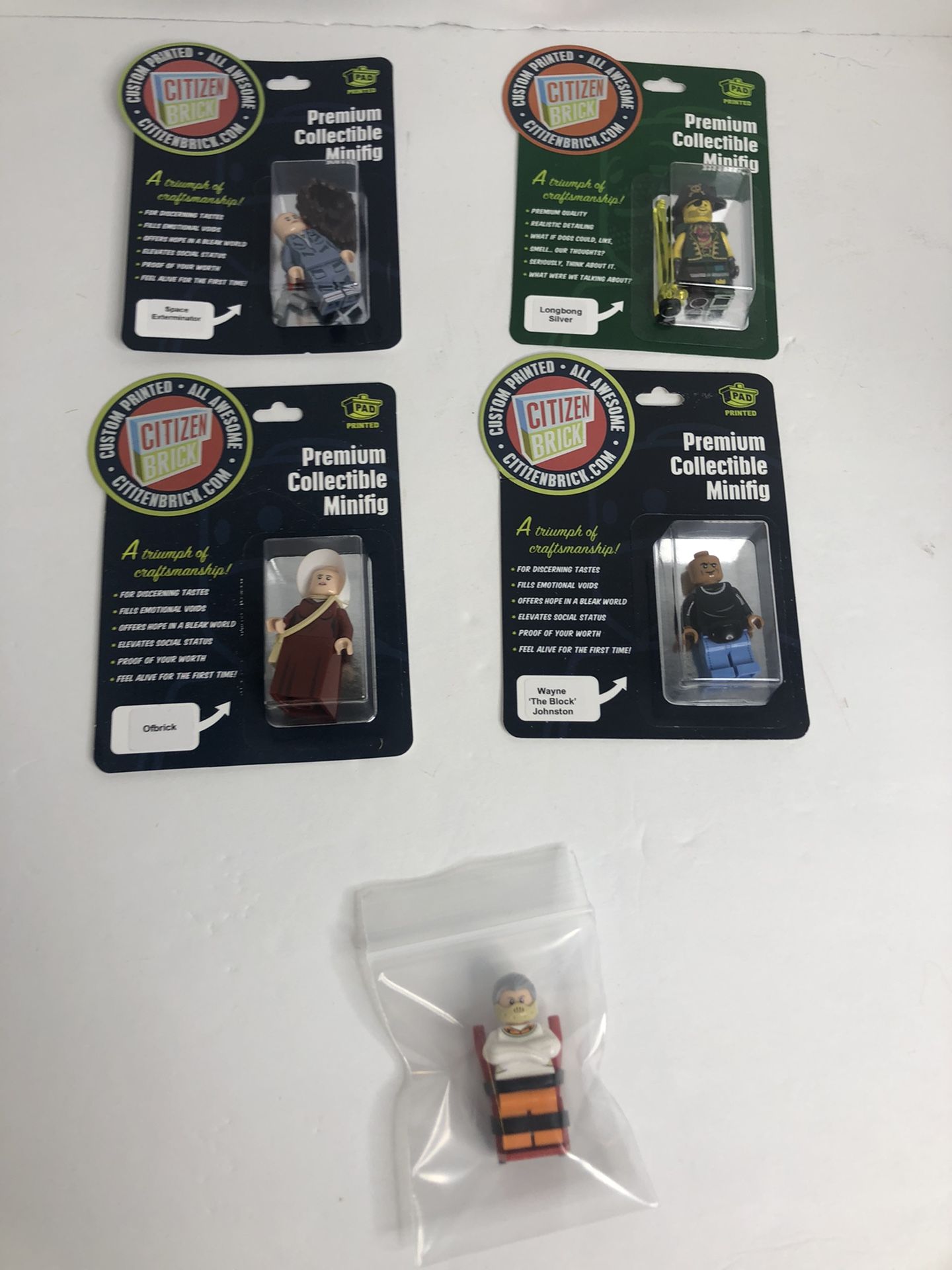 Citizen Brick Mini Figure (Not Official LEGO) Canibal The Rock Space Exterminator Long Bong Silver Ofbrick