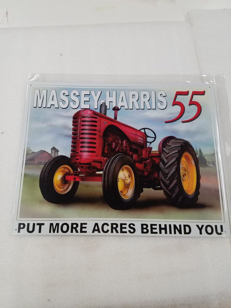 Massey Harris farm tractor equipment metal sign
