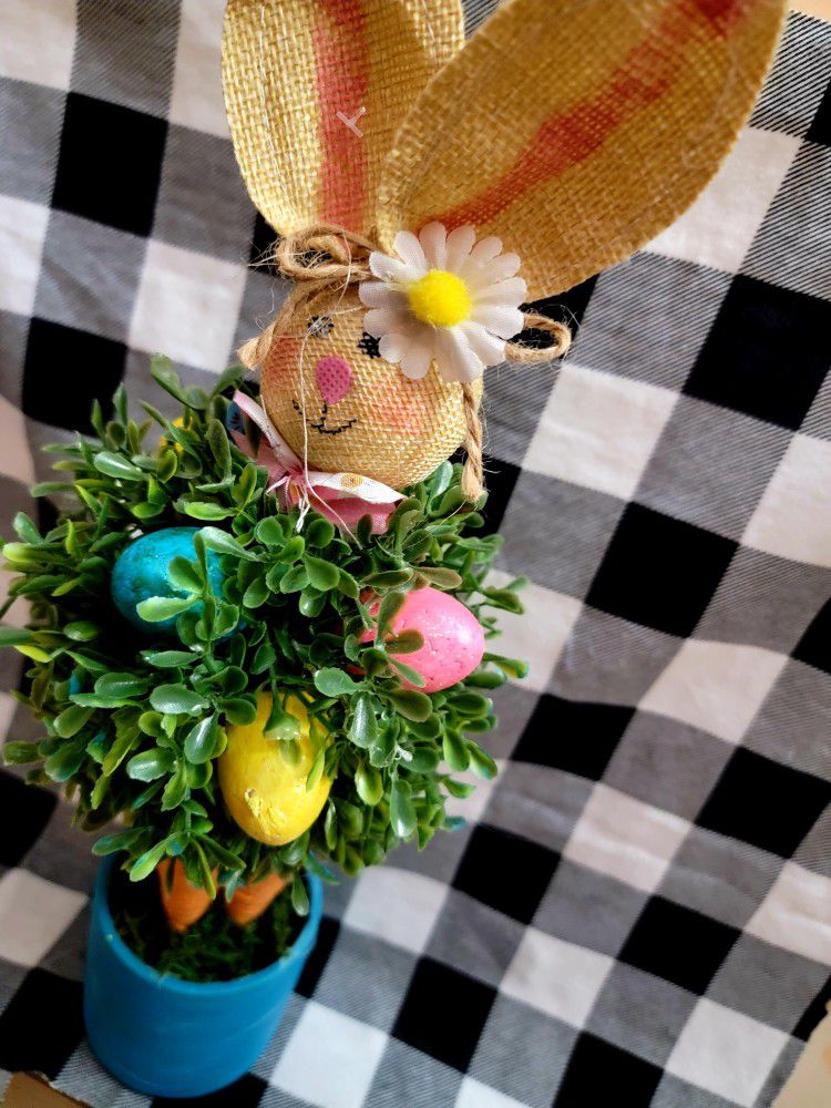 Sweet Easter Bunny Topiary! So Adorable That It Speaks For Itself   (I Think)