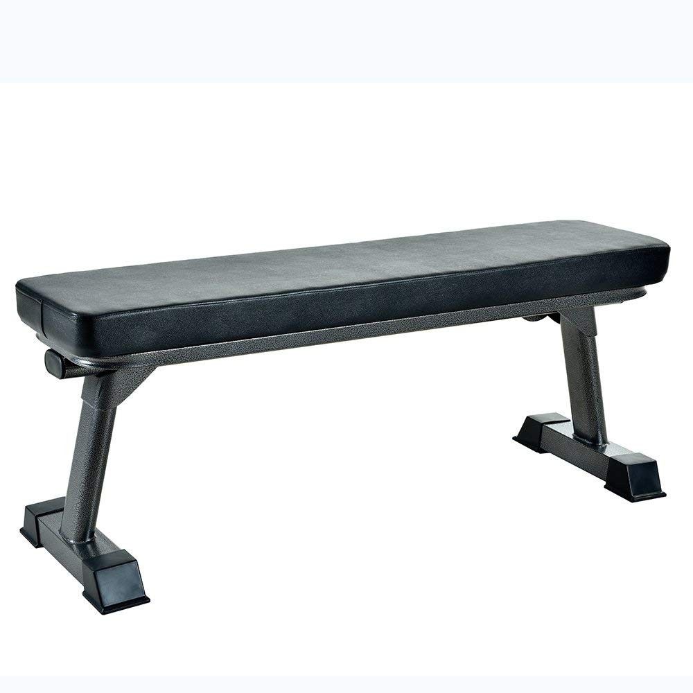 Foldable Flat Bench for Multi-Purpose Weight Training and Ab Exercises (Black)
