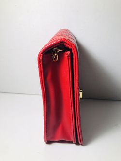 Red Evening Bag, Long Gold Chain Strap NWOT Thumbnail