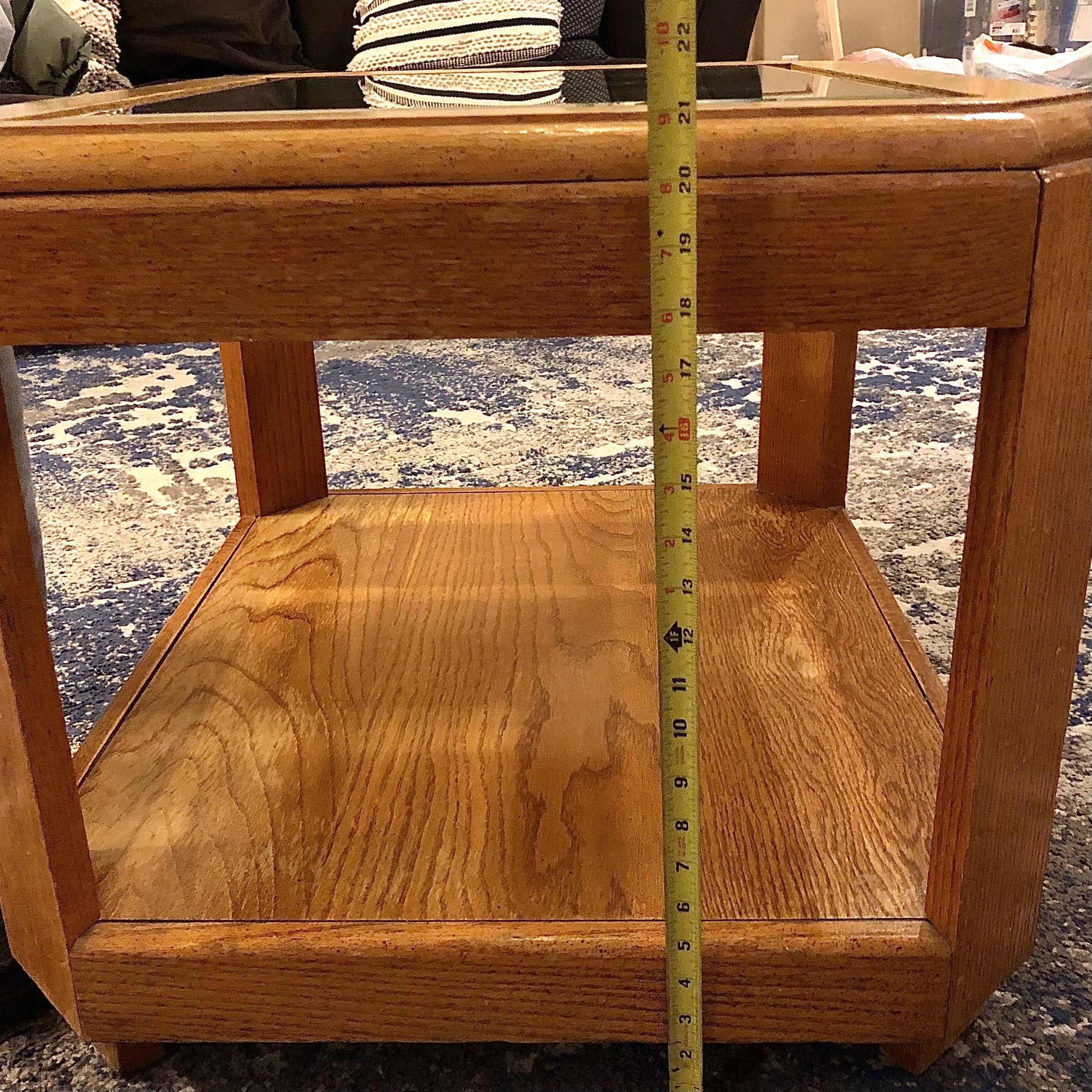 Oak Glass Coffee Table