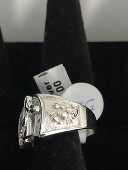 silver ring 9.25 number 10 for men Thumbnail
