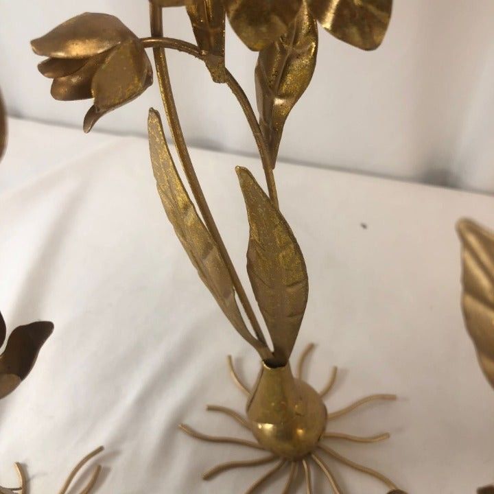 Metal Golden Flowers Set Decoration