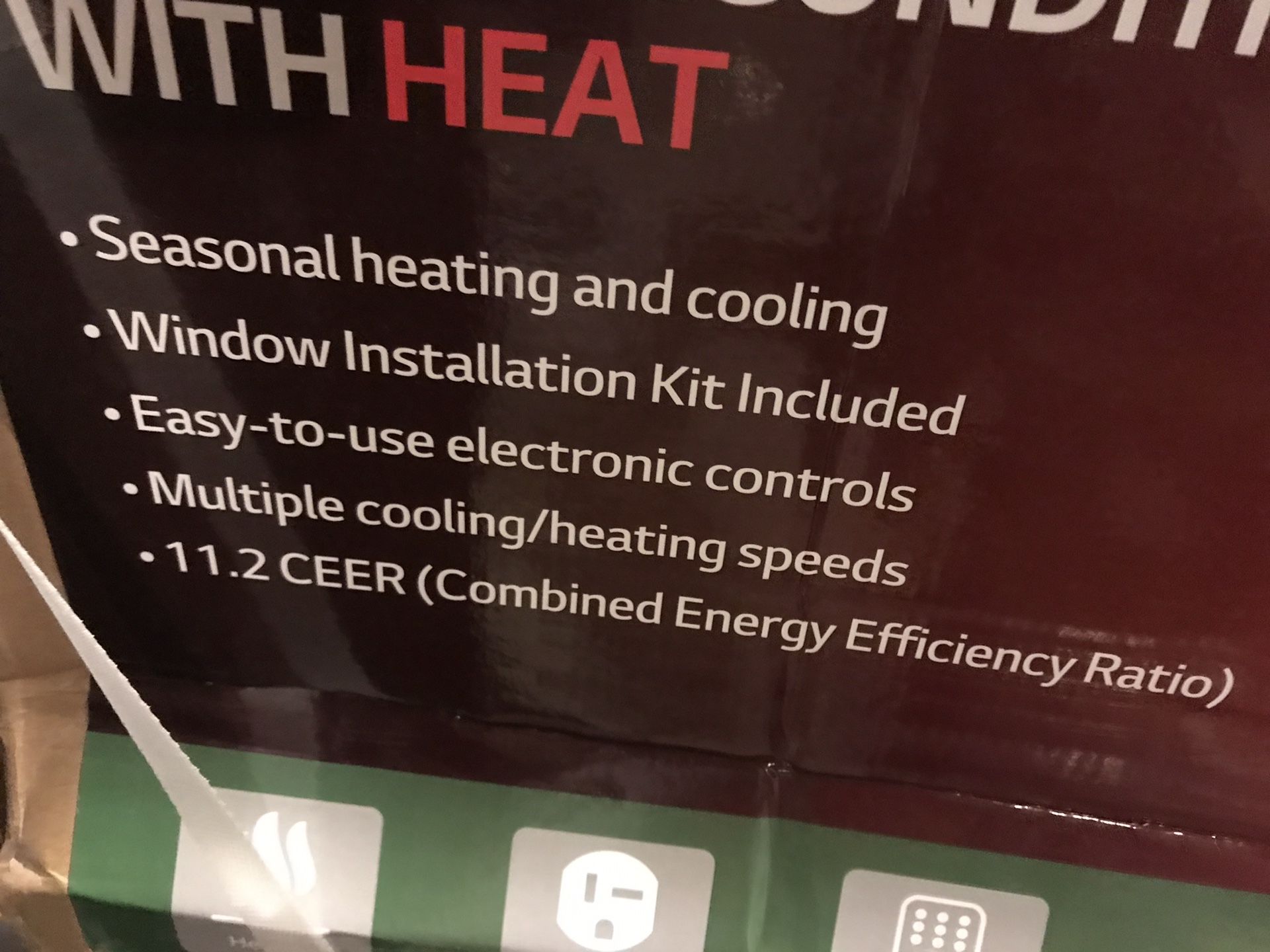 LG window air conditioner plus heating unit