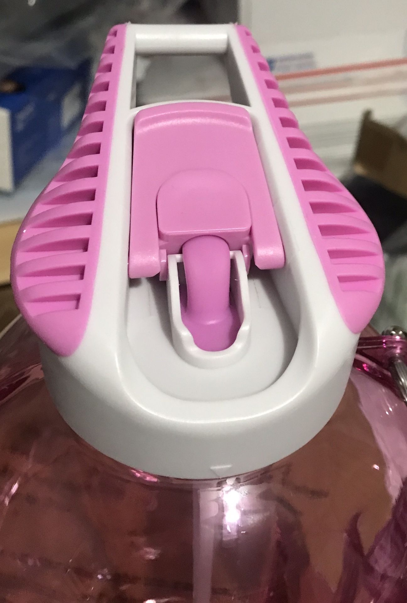 Open, Box NEW - Large Pink Water Bottle With Carry Strap - By: Bottled Joy