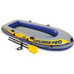  Explorer Pro 400 4- Person Inflatable Boat With 3 Life Vest Thumbnail