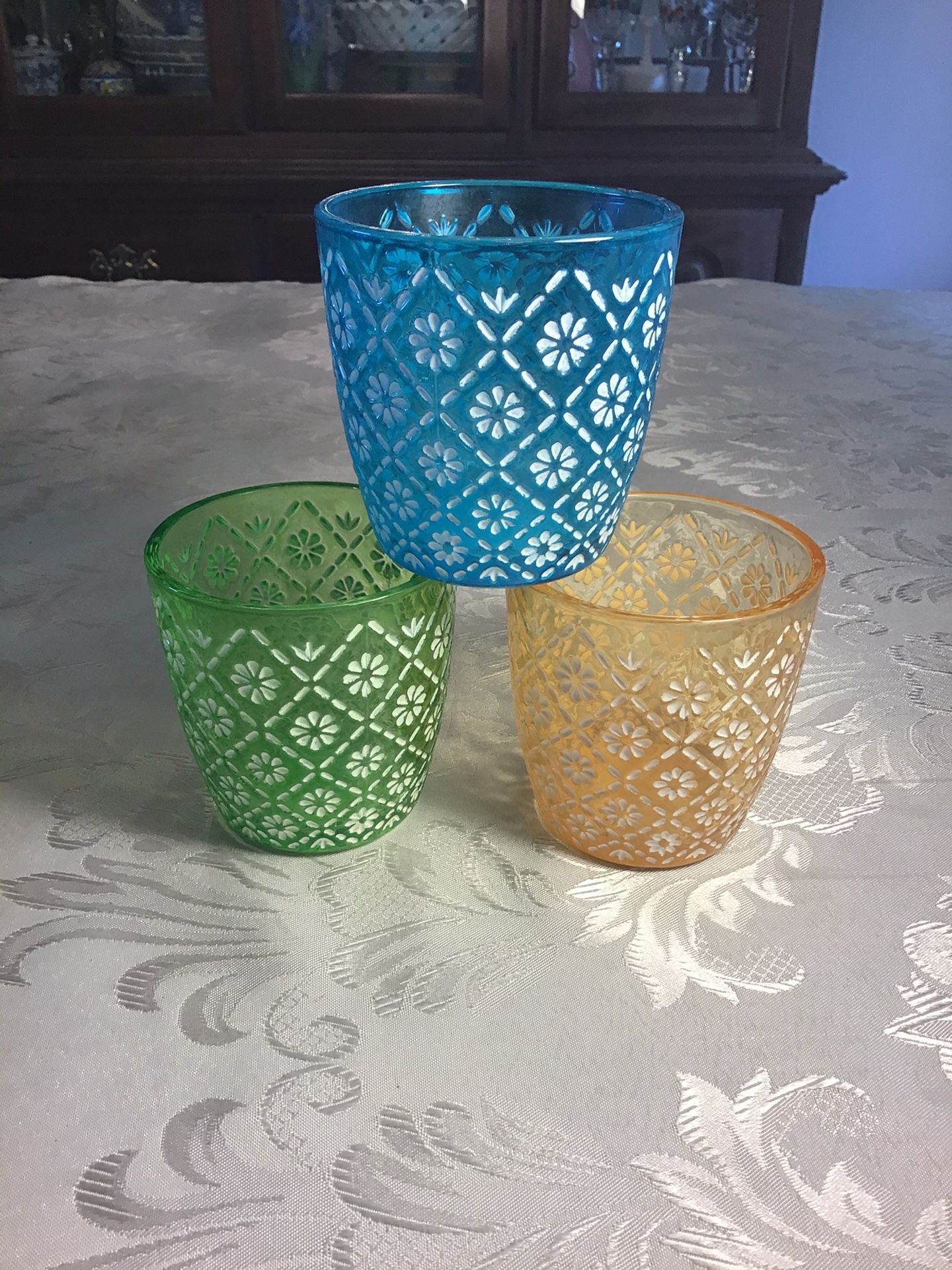 Large Cut Glass Votive Holders, Never Used