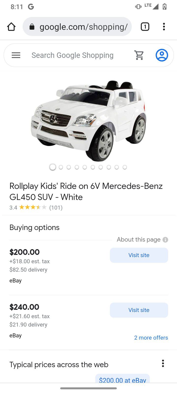 Kids Toy Mercedes-benz White