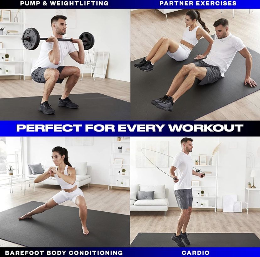 Large Exercise Mat Extra Large Yoga Mat Exercise Mats for Home Gym Equipment Large Workout Mat Extra Wide