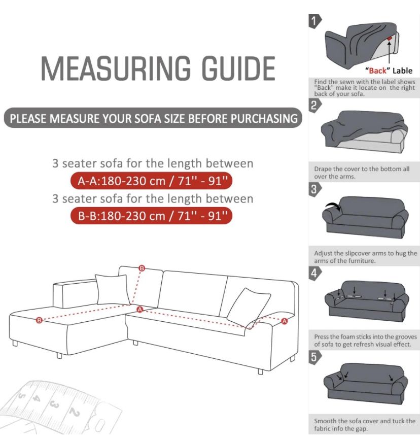 Three Seater Couch Cover Greyish Blue 71’’-91’’
