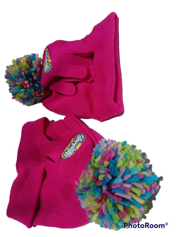 Lot of 2 NWT Shopkins Girls 2 Piece Sets Hat Mittens/ Gloves Pink One Size 4-12 New with Tags Flaw

Includes two 2 piece sets, for a total of 4 items: