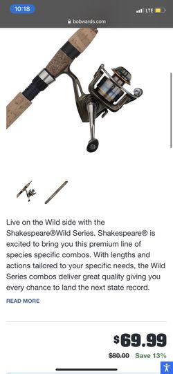 77" Shakespeare Wild Series Spinning Rod Thumbnail
