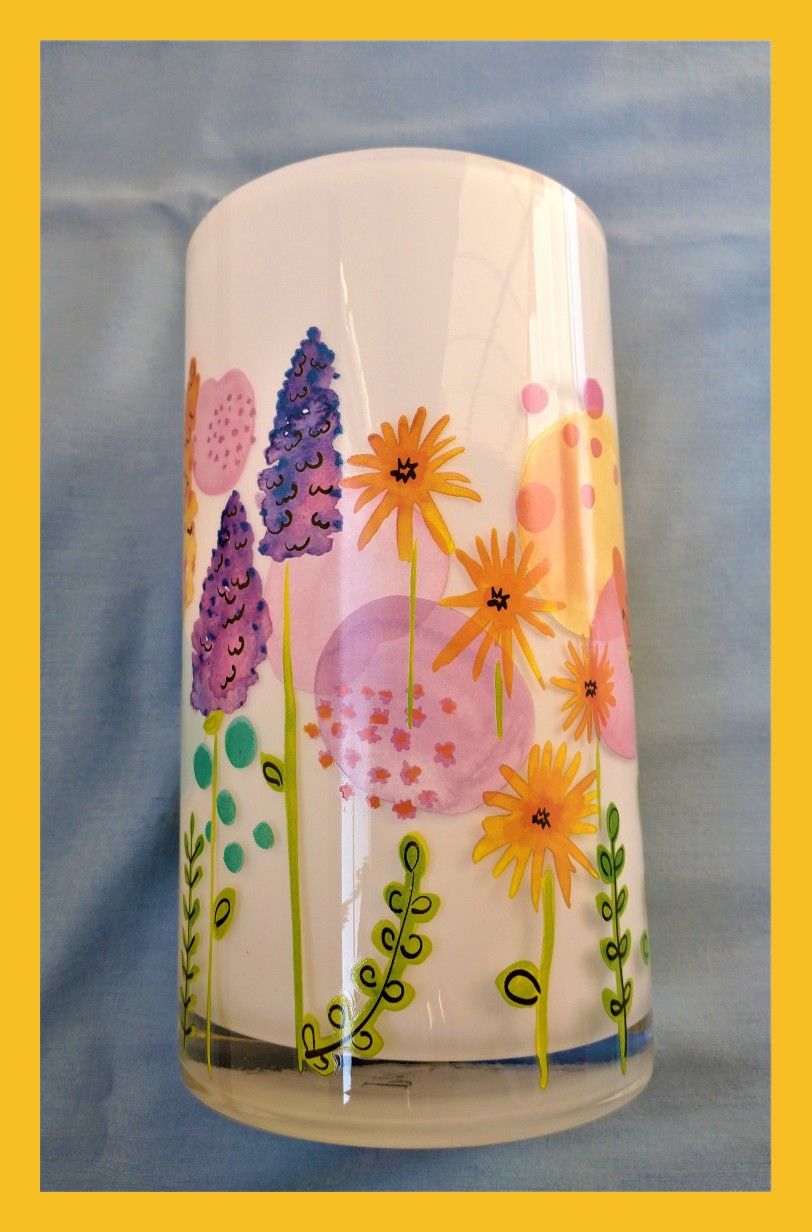 Floral vase with Flowers 8.25” tall x 4.25 “ diameter Pro Flower C01-