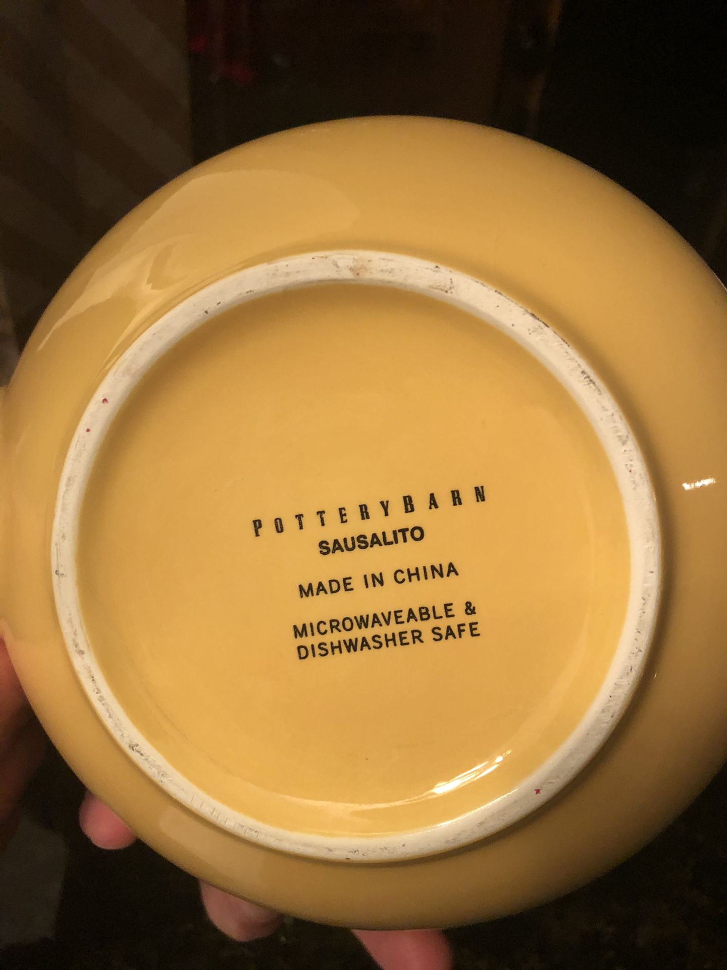 Pottery Barn Sausalito Amber Yellow Tea Pot with Bamboo Handle