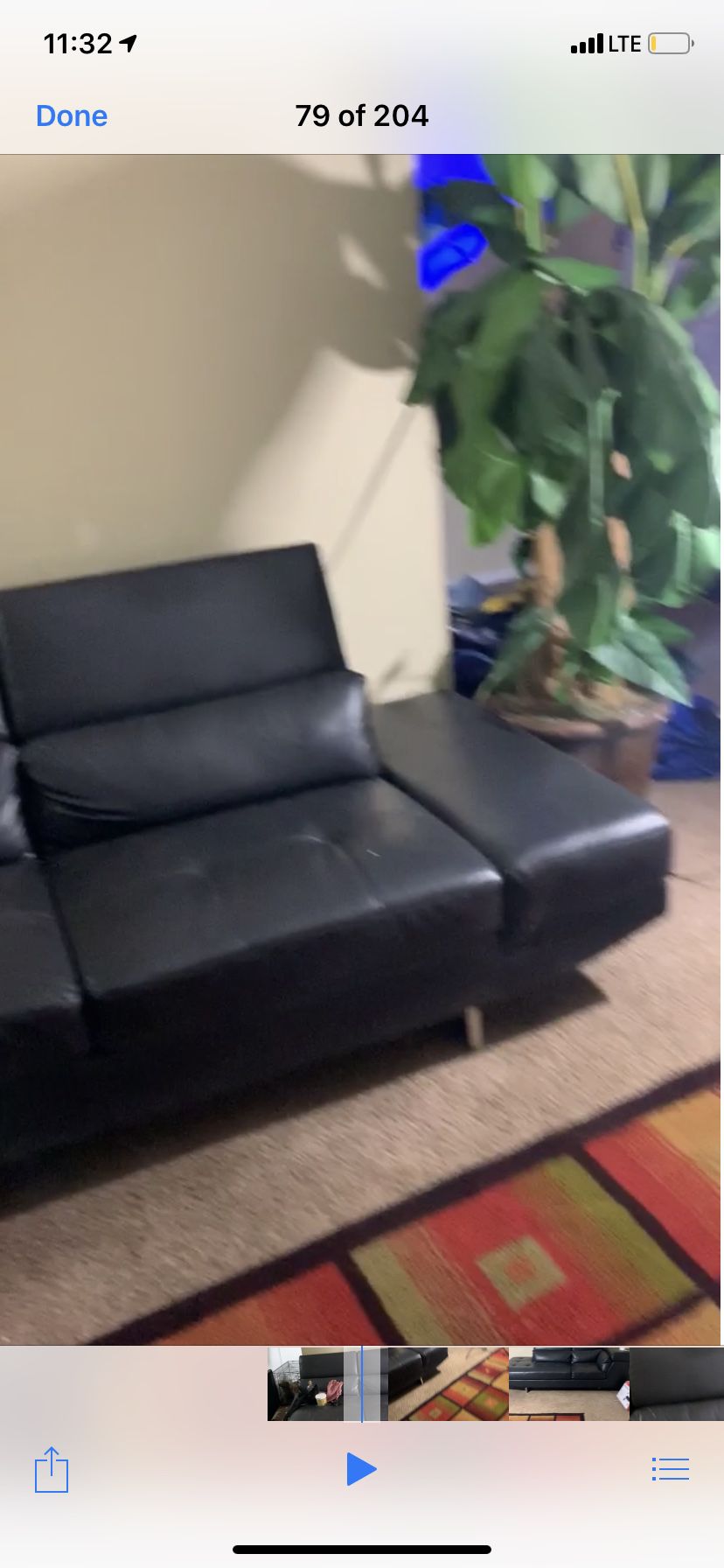 2 Torino black leather couches