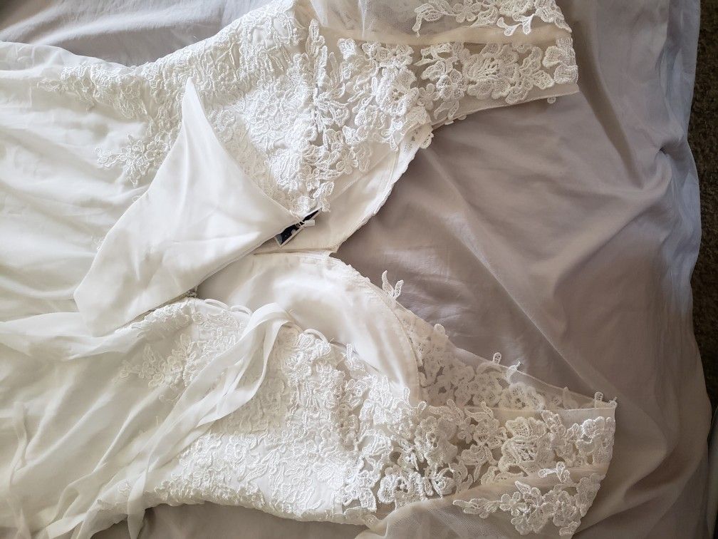 White Wedding Dress Bridal Gown- Size 16