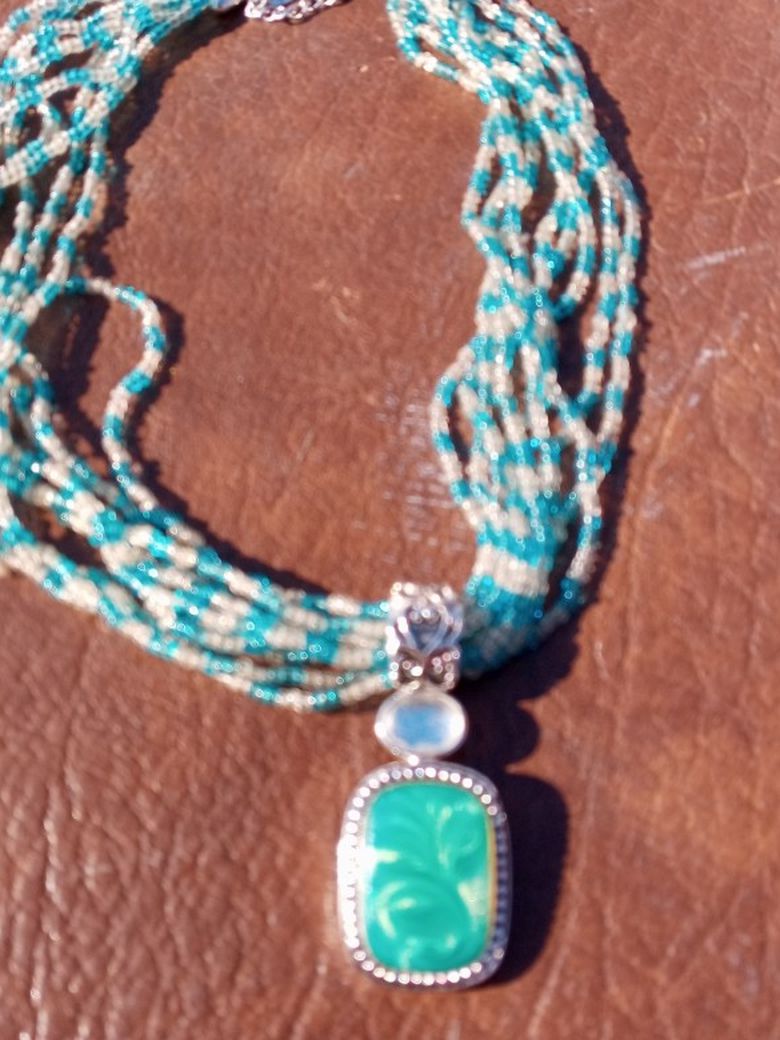 Handmade beaded Necklace with Pendant
