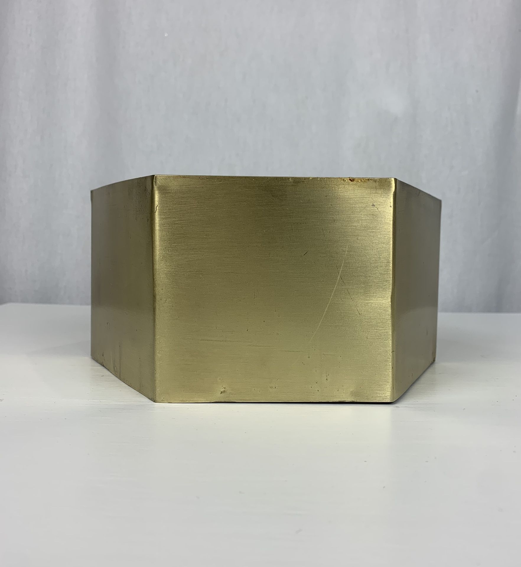 7 Gold Metal Hexagon Flower Pots