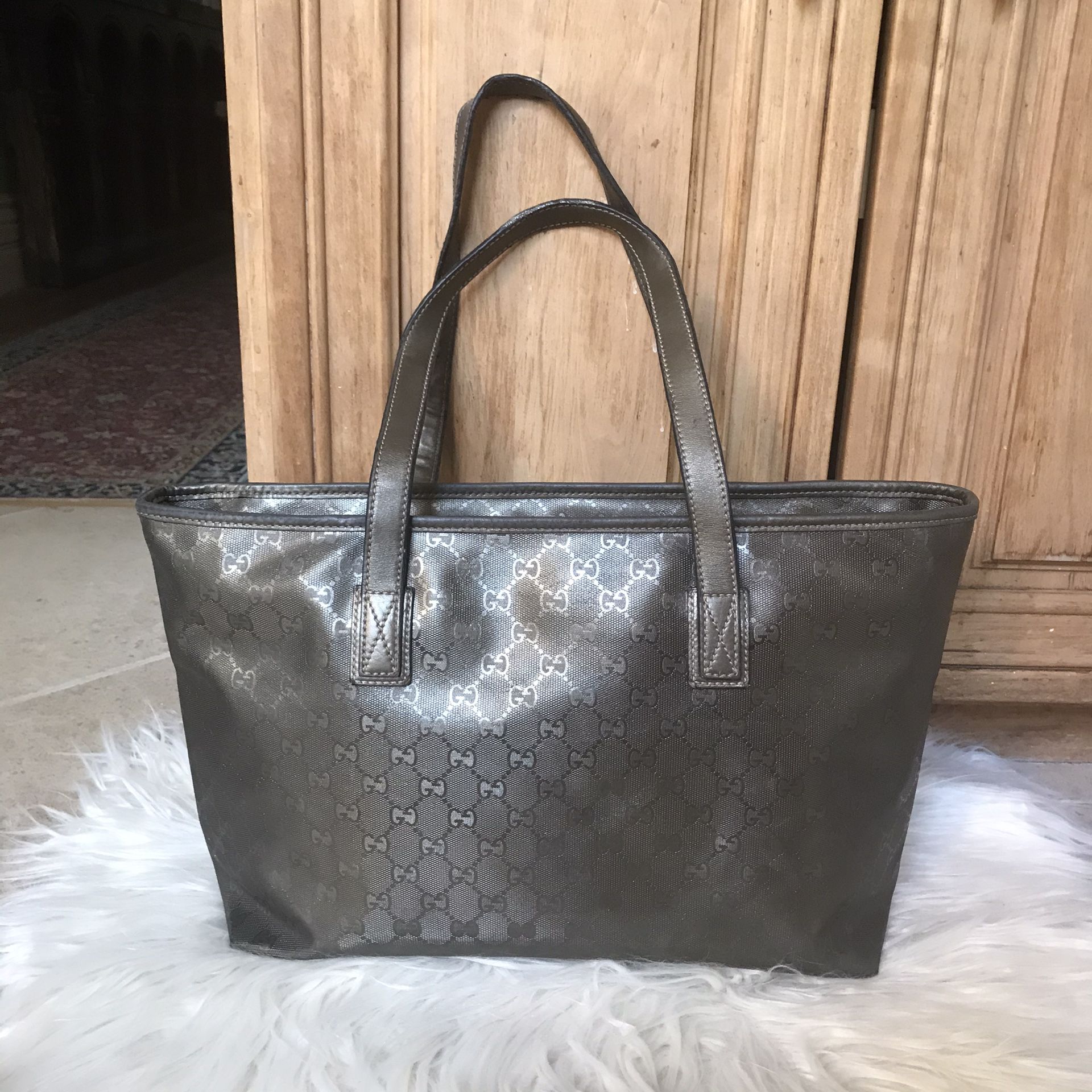 100% GUCCI GG MONOGRAN COATED CANVAS