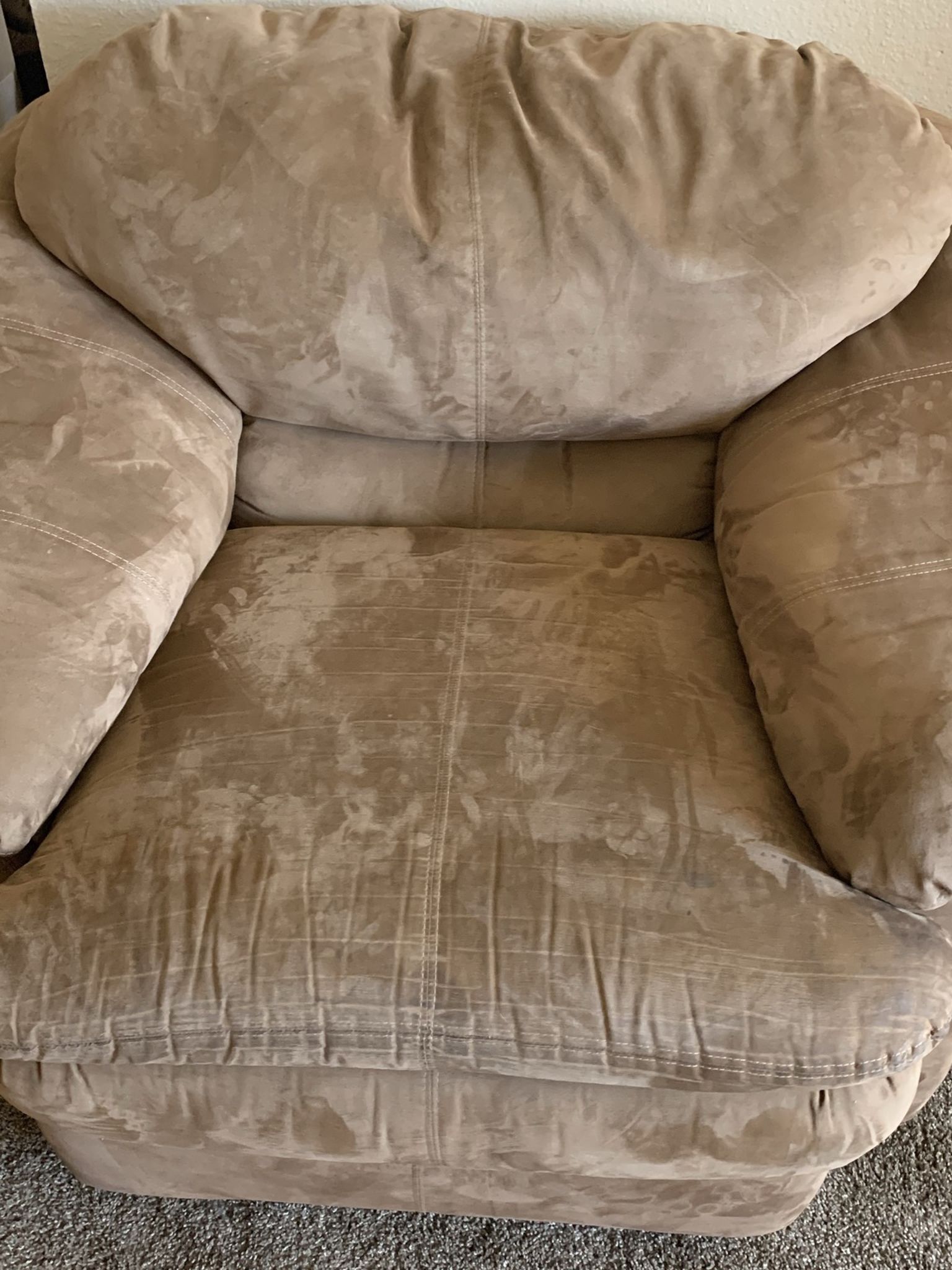 Brown Couch With Oversized Chair