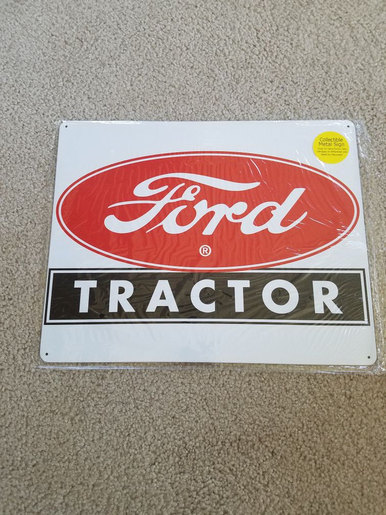 Ford tractor logo metal sign