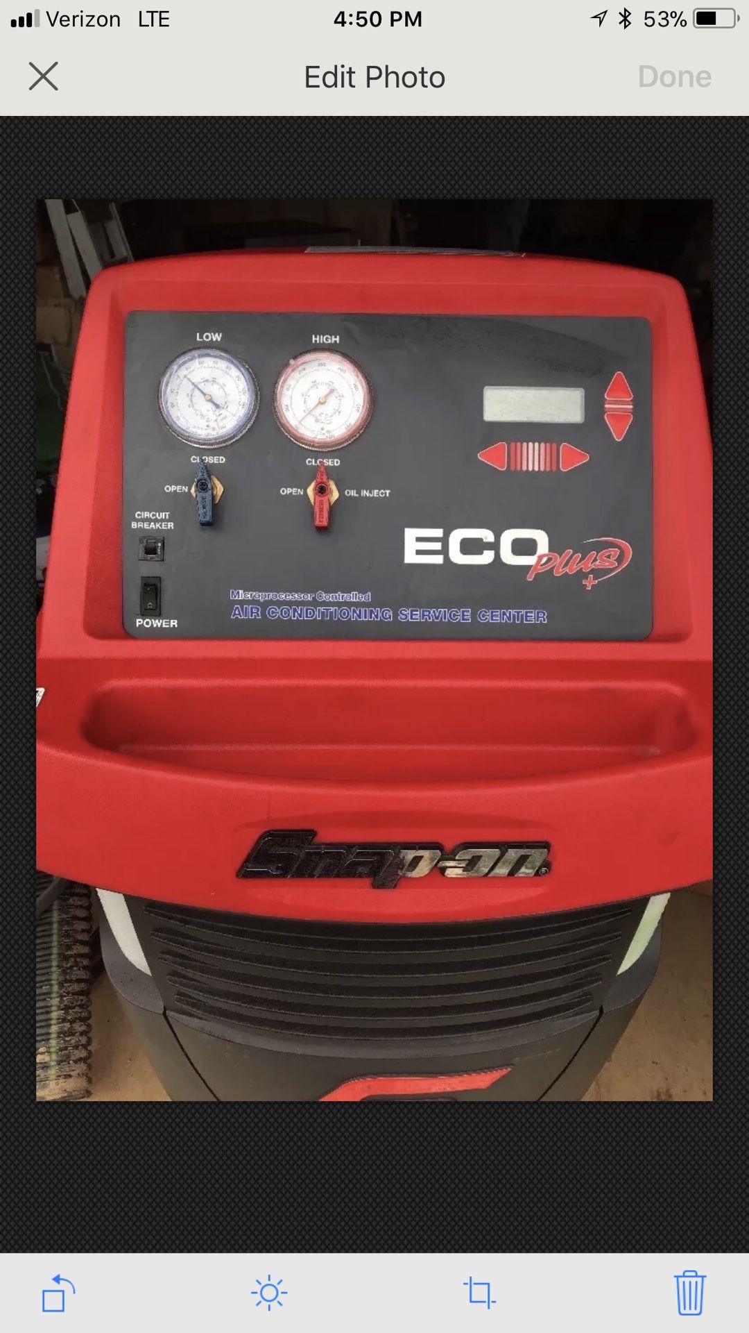 Snapon Eco Plus A/c Recovery Machine ECOPlus AC EEAC324B for Sale in