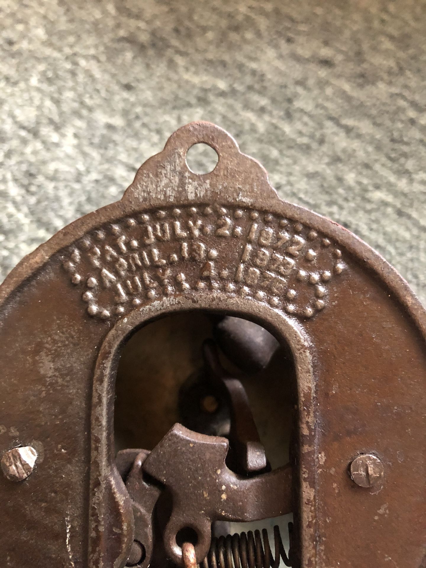 Antique Victorian doorbell Pull Chain Pat.1800s